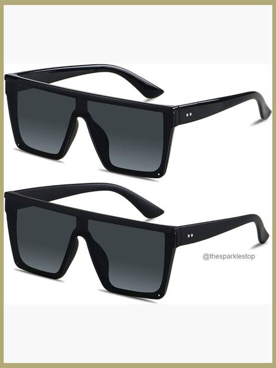 Square Oversized Sunglasses with UV Protection Plastic Frame main image 7